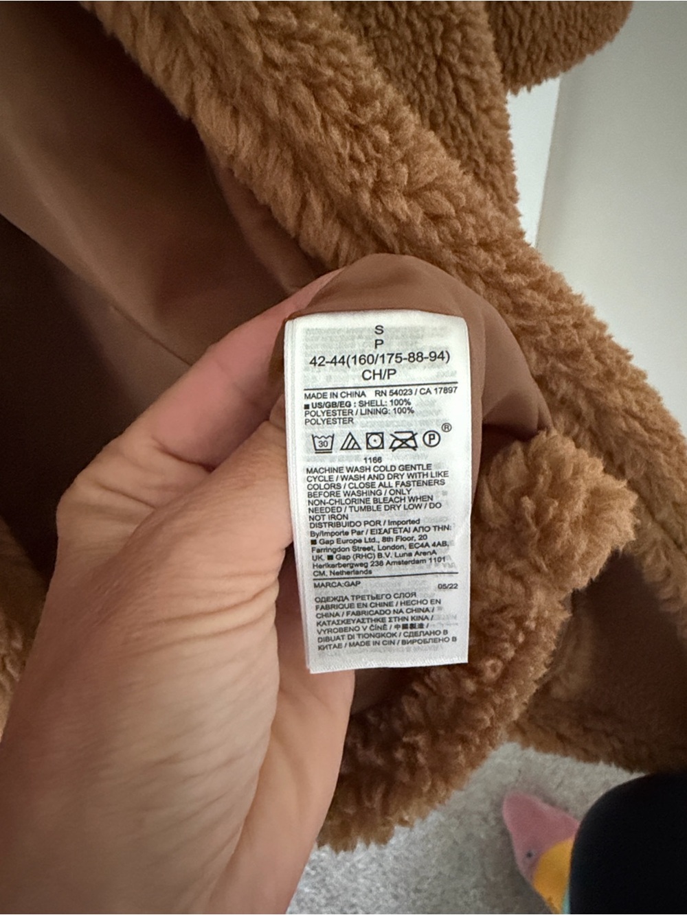 Women's GAP Teddy Coat Long - Camel - Size Small Never worn - Picture 6 of 6